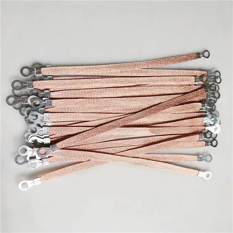 

30/50/100pcs 12" (30cm) 4 square Aluminium-copper Alloy Engine Braided Ground/Bonding Strap Cable Strip Protector