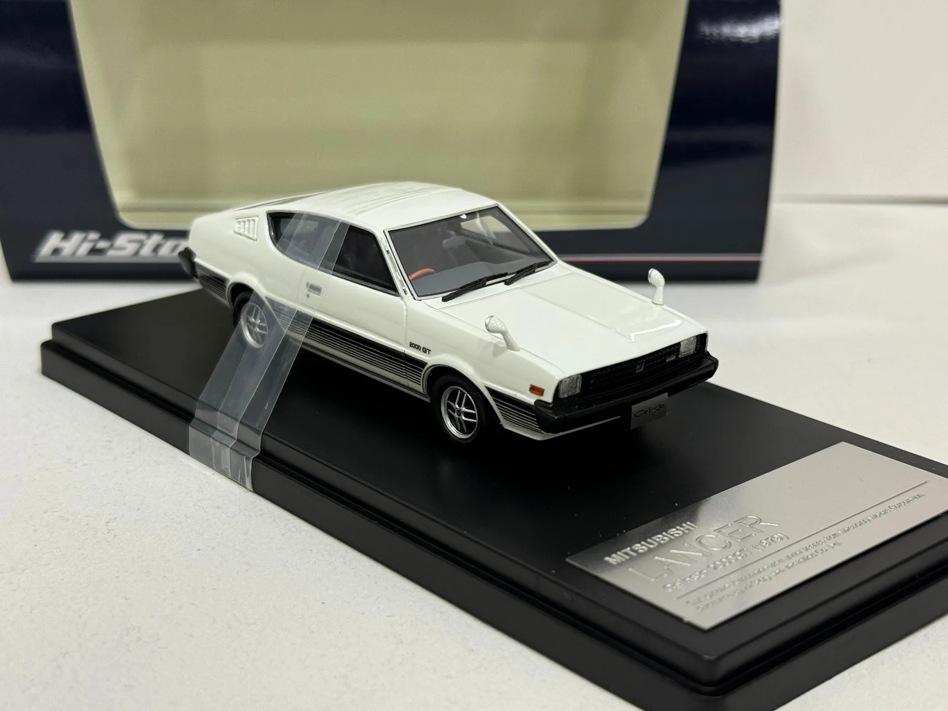Diecast hi story 1/43 escala mitsubishi lancer resina modelo de carro brinquedo colecionável presente lembrança exibição ornamento