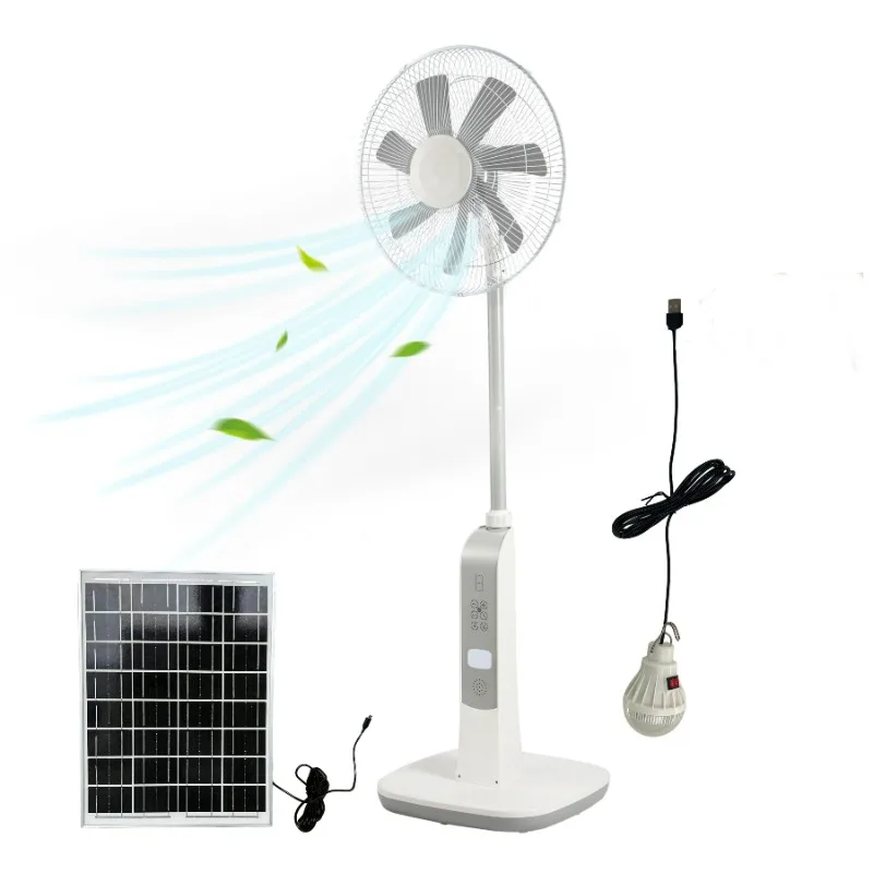 Портативный 16-дюймовый вентилятор с солнечной зарядкой, регулируемый чехол с дистанционным управлением от пола до потолка для наружного использования с двигателем