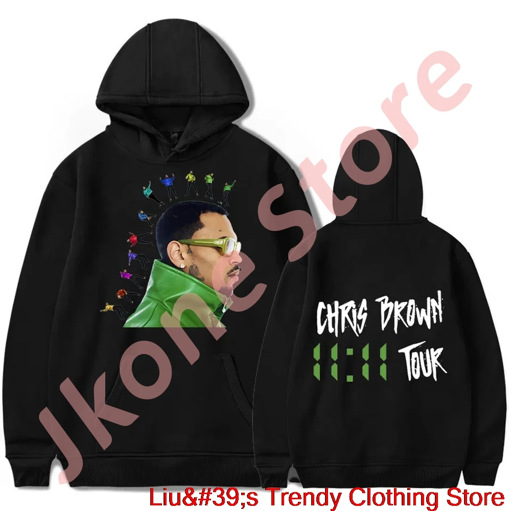 

Chris Brown 11:11 Tour Pullover Hoodies New Lgo Merch Unisex Fashion Casual HipHop Style Sweatshirts