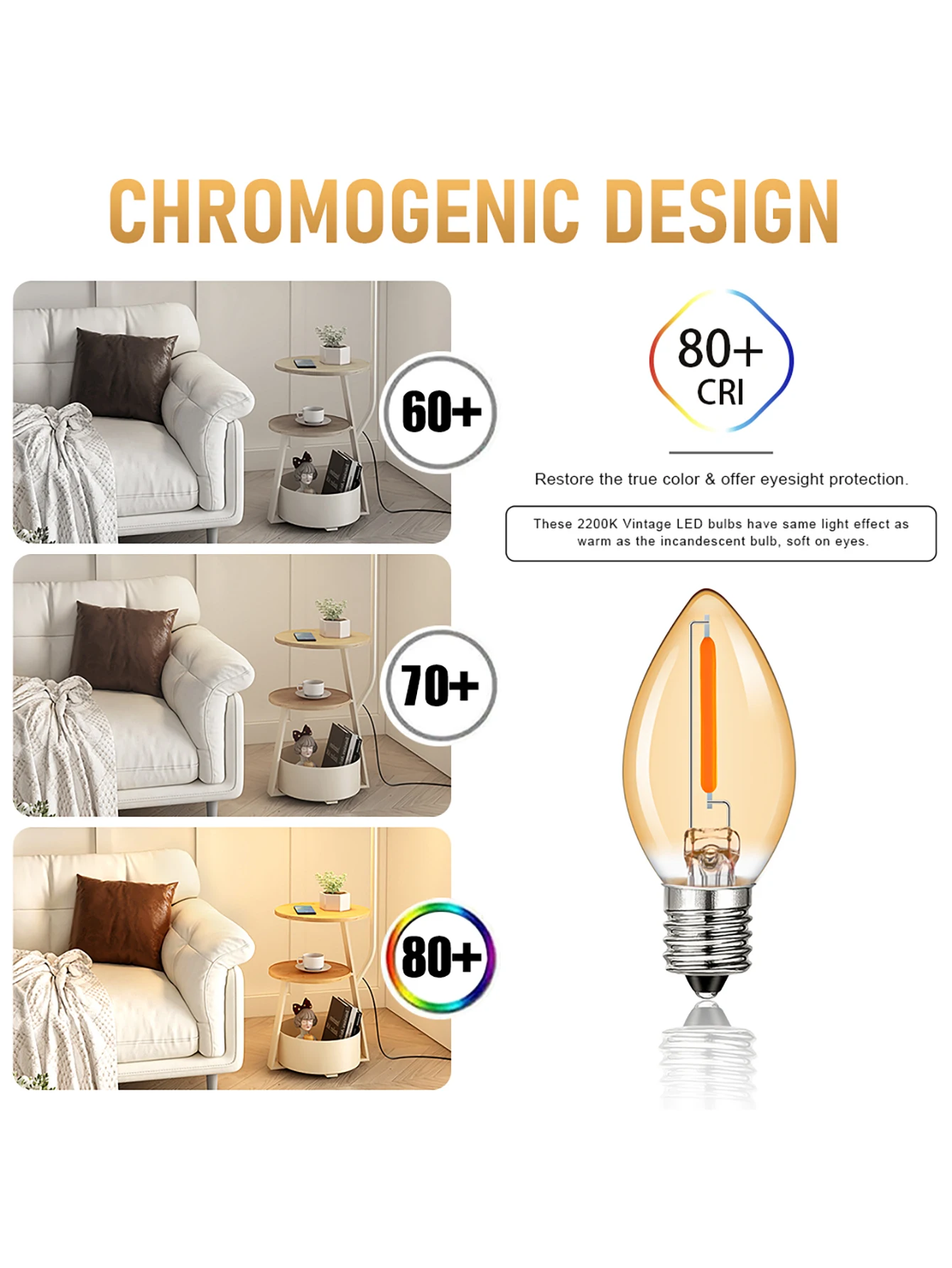 Ampoule LED C7, bougie de veilleuse 0.5W, lueur ambre 5W, remplacement in347 E12 ci-après, veilleuse à filament LED