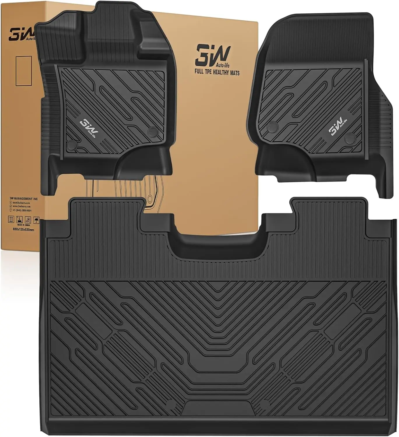 Custom Fit All Weather Floor Mats for Ford F-150 2015-2026 & Lightning 2022-2025, Heavy Duty TPE, Easy Clean Black
