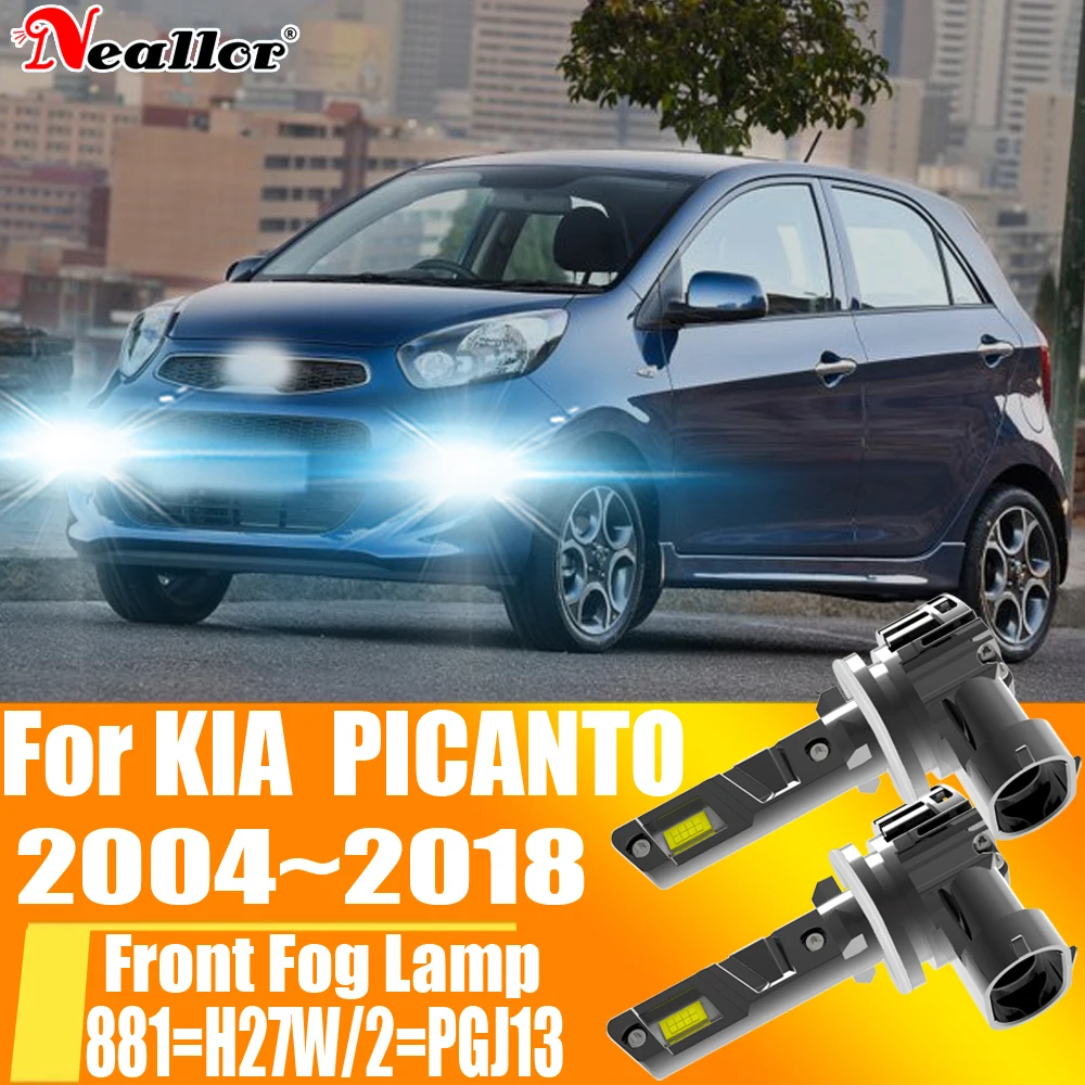 

2pcs H27W/2 881 H27 PGJ13 Led Moto Fog Lamp Canbus Light Car Turbo Diode Bulb Auto White Headlight 12v For KIA PICANTO 2004~2018