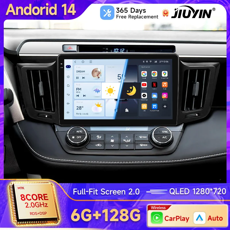 JIUYIN Android Car Radio For Toyota RAV4 RAV 4 2013 2014 2015 2016 2017 Multimedia Player 4G Carplay GPS Stereo Head Unit Auto