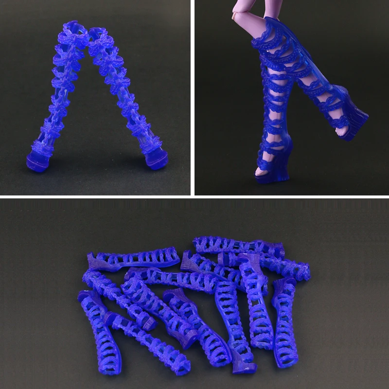 

10 pair / lot Fashion blue long boots shoes For Monster High Doll Lovely Original Shoes Doll accessories