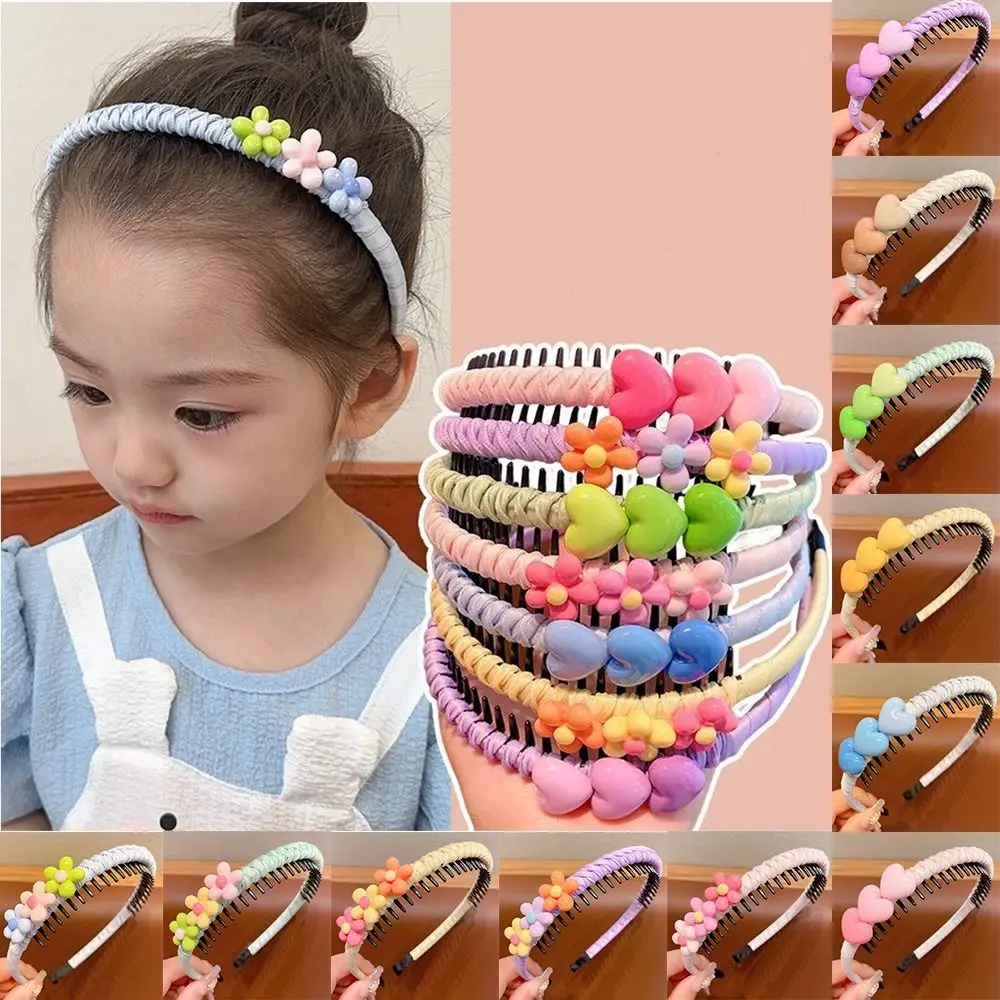 

Cute Love Hear Children Teethed Hair Hoop Korean Flower Barrette Hair Band Girls