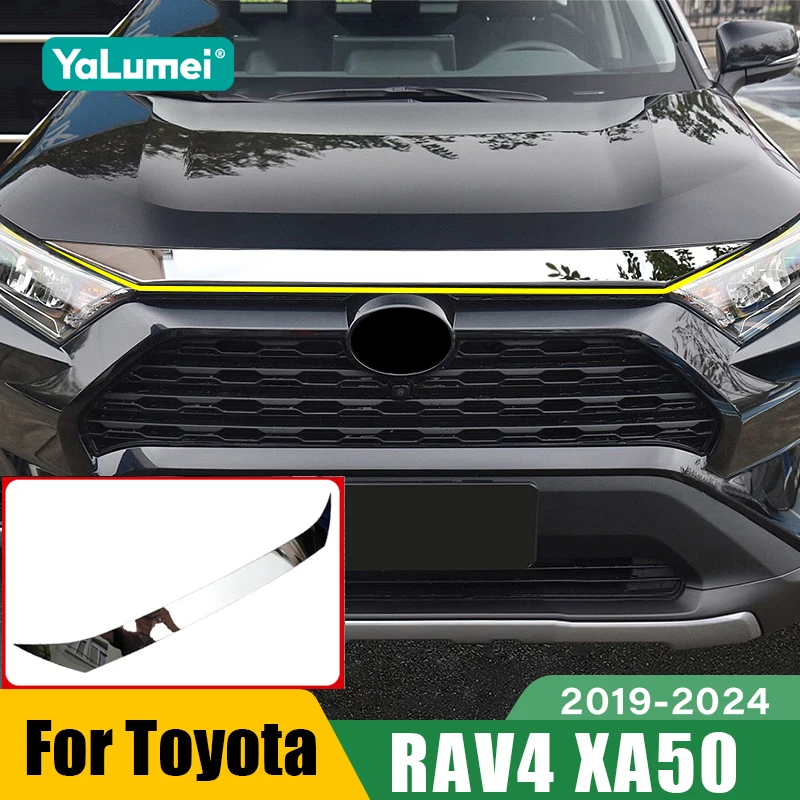 

Для Toyota RAV4 XA50 2019 2020 2021 2022 2023 2024 RAV 4 Гибридная передняя отделка двигателя автомобиля, крышка капота, аксессуары