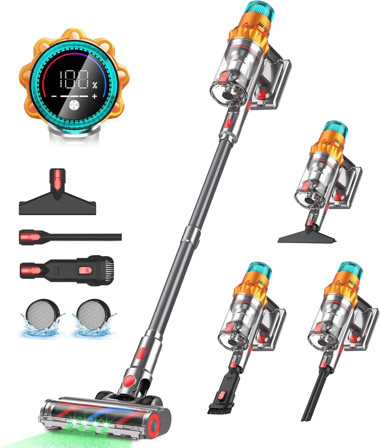 

Cordless Vacuum Cleaners for Home,8-in-1/65Min/600W/48Kpa Powerful Suction,Self-Standing Cordless Stick Vacuum Cleaner,Lightweig