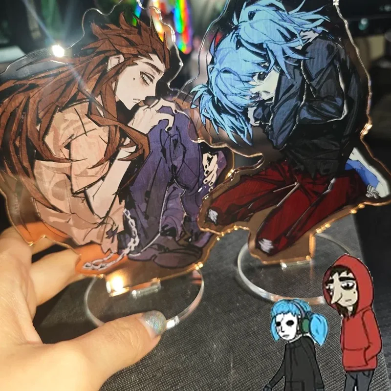 

Game Sally Face Sal Fisher Larry Cosplay Stand Model Plate Acrylic Desktop Ornaments Cartoon Figurine Accessories Fashion Props