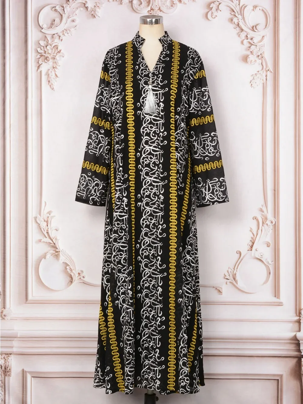 فستان حفلة عيد للنساء عباية إسلامية رمضان قفطان مغربي رداء جلابية مطرز شرابة فيستدوس لارجوس دبي فساتين 2026