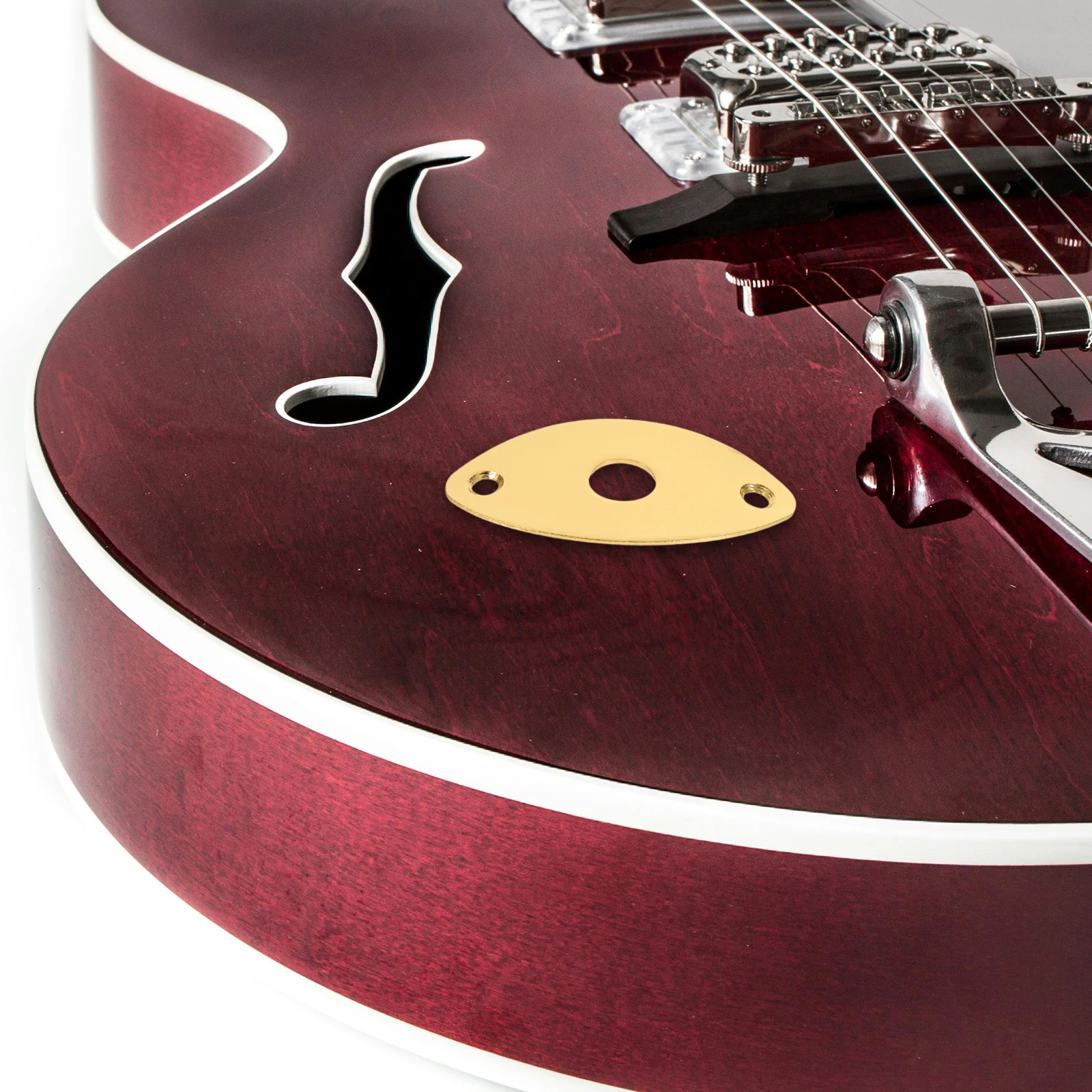 

Golden Socket Sheet Electric Guitar Bass Jack Plate Chrome Input Hardware Sturdy Iron Copper Nickel Plating Durable Easy Install