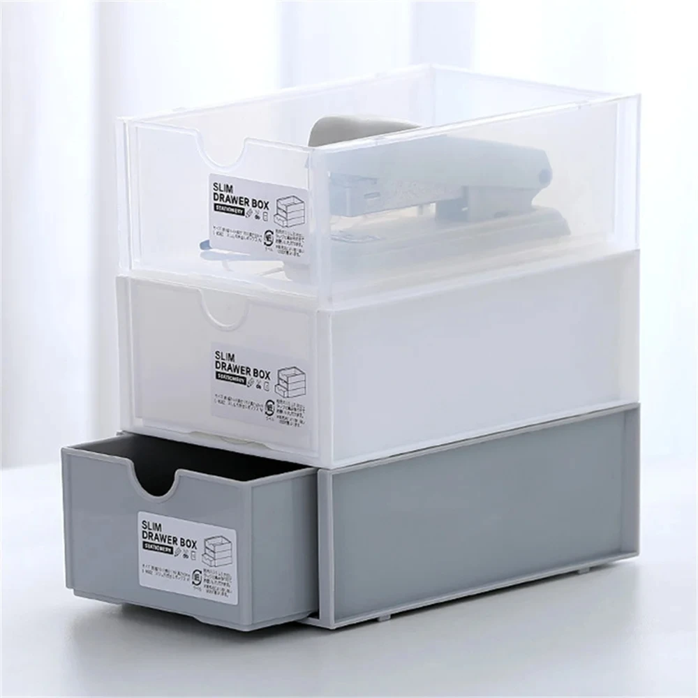 Desktop Storage Boxes, Cosmetics Storage, and Office Stationery Storage Cabinets Can Be Stacked and Combined for Drawer Storage