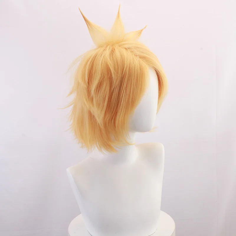 My Hero Academia Kamina Electric Light Brown Reverse Curl Cosplay Wig With Lightning Headpiece