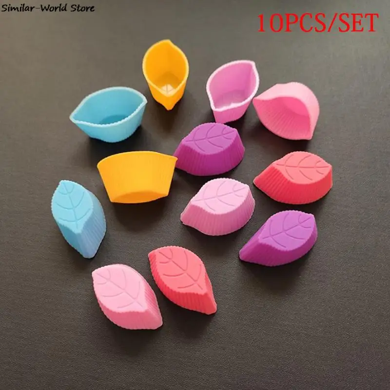 

10Pcs Silicone Bakeware Tools Cupcake Mold Leaf Shaped Cake Reusable Non-Stick Heat Resistant Candy Molds Supplies