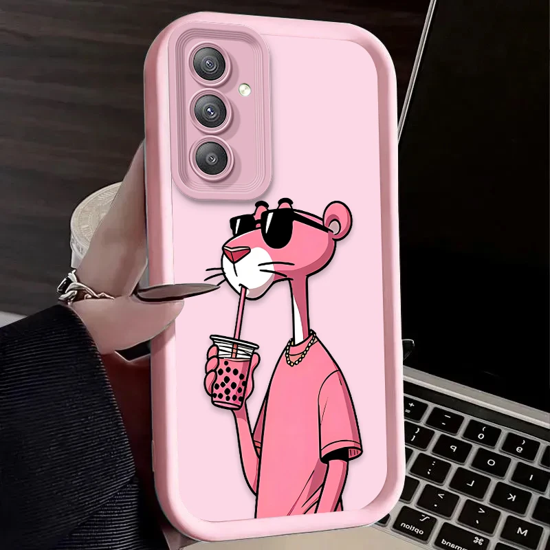 Cartoon Felidae Anima Pink Case For Samsung Galaxy S24 S25 S23 Ultra S22 S21 Plus FE A36 A56 A26 A16 A06 A15 A25 A35 A55 5G Etui - náhled 6