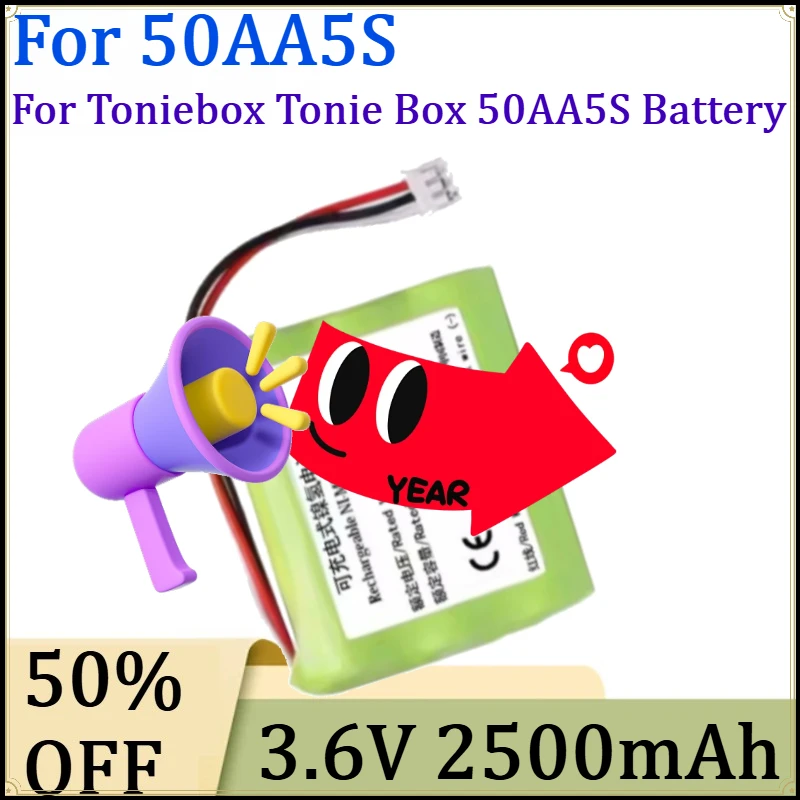 For Toniebox Tonie Box 50AA5S Battery New 3.6V 2500mAh NI-MH Rechargeable Battery Pack