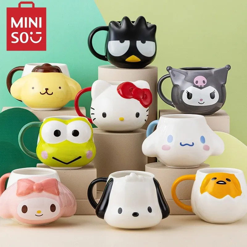 

MINISO Sanrio Kuromi creative fun embossed mug blanket bear Yukui dog cute soft cute shaped ceramic mugs