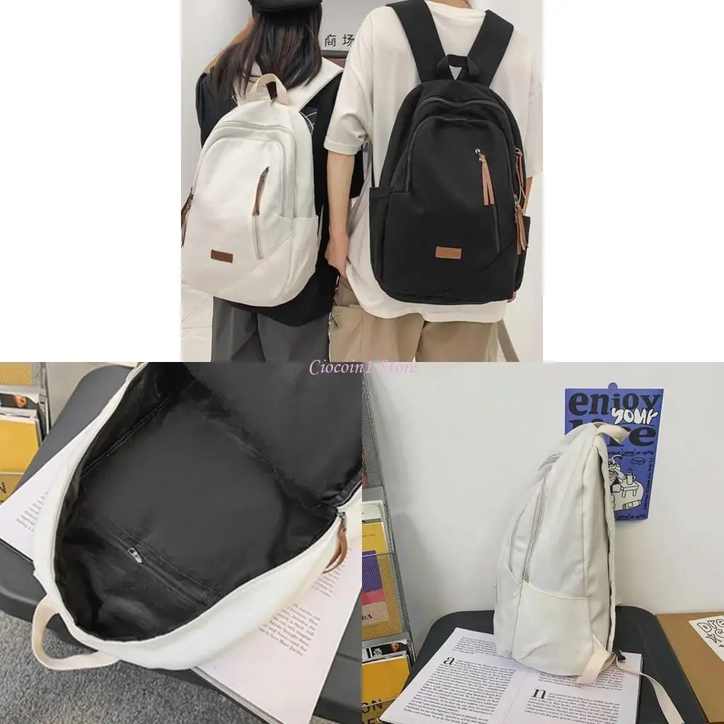 

Y1UB Women Canvas Backpack Multi-Pocket Student Rucksack Female Travel Book Bag Schoolbag for Teenage Girl Boys