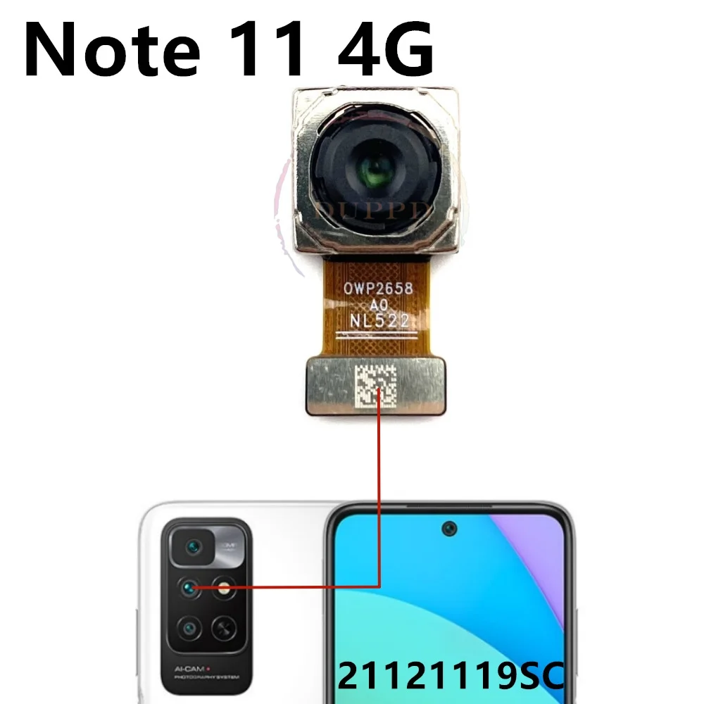 For Xiaomi Redmi Note 11 4G 11SE Rear Back Facing Camera Ultrawide+Depth+Macro Front Selfie Samll Camera Flex Cable Part