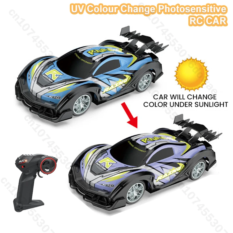 

1:18 RC Cars с дистанционным управлением, УФ-изменение цвета, светочувствительный дрифт-автомобиль, 2,4G, высокоскоростная гоночная радиоуправляемая модель автомобиля, подарок