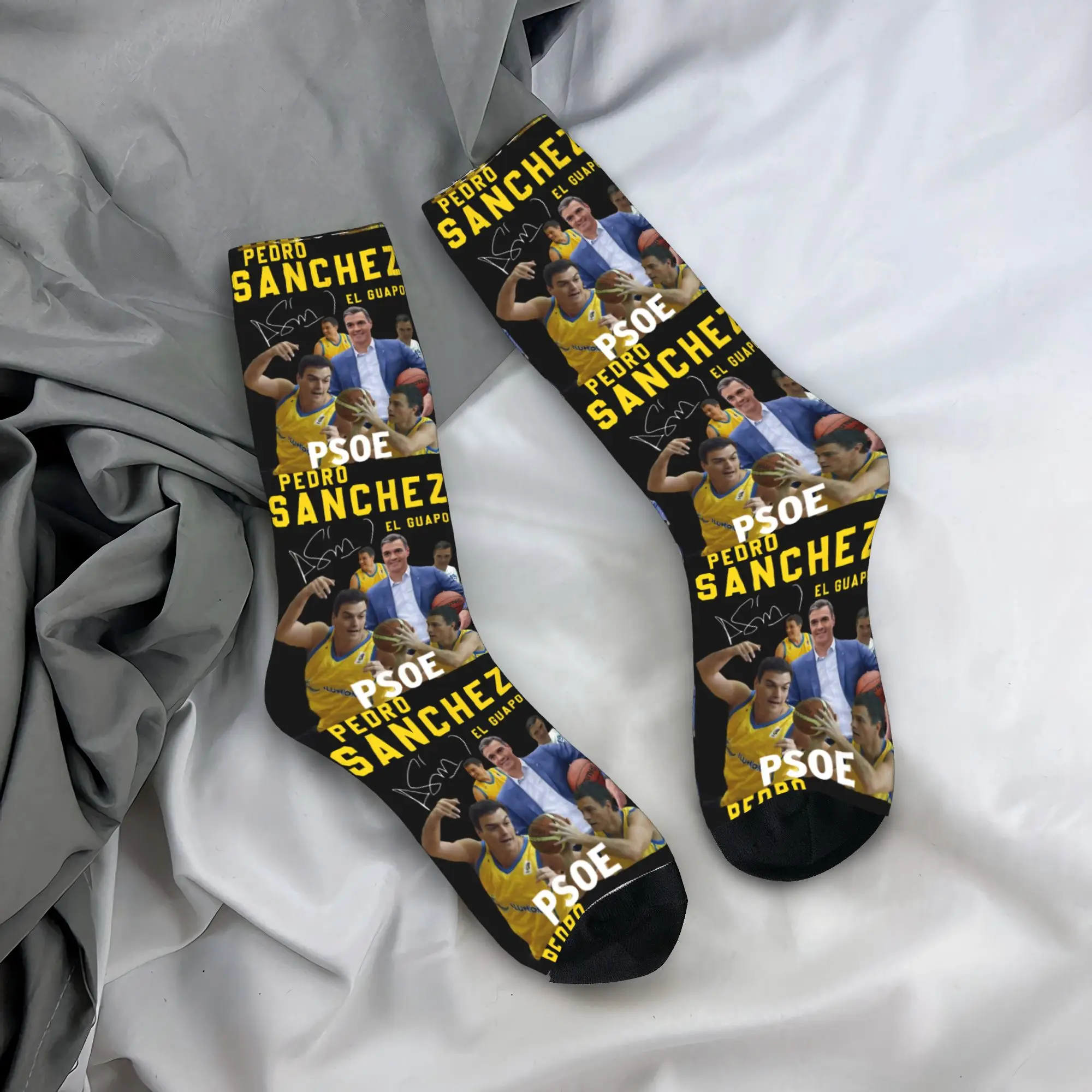 Pedro Sanchez Socks  Non Slip Stockings Men's Medium Soft Cycling Socks Winter Funny Graphic Socks