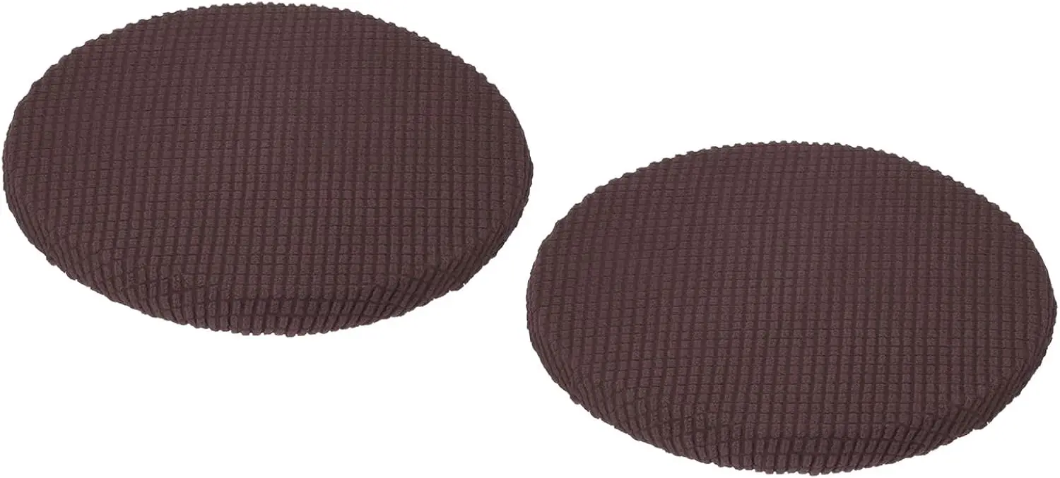 

Round Bar Stool Covers With Elastic Bands - Brown Seat Cushions For Chairs