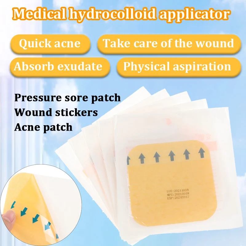 1pc Hydrocolloid Waterproof Wound Dressing Waterproof Applicator Healing Patch Wound Plaster Pressure Sore Patch Decubitus Patch