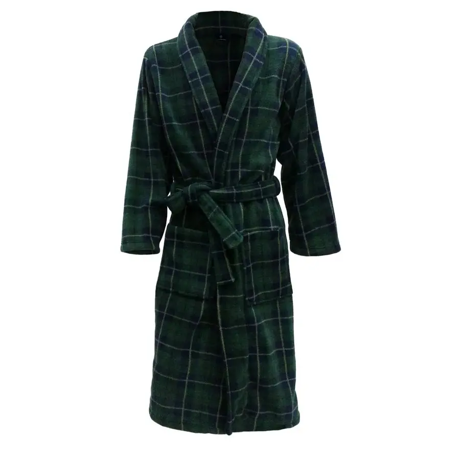 

Fleece Robe Green and Navy Tartan