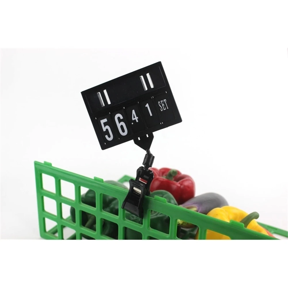 Red Black Supermarket Price Tag Number Unit Measure Sign Label Holder Stand Plastic Display Frame Hanging Hook Shelf Talker Rack