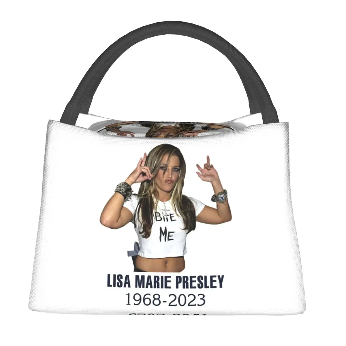 Rip Lisa Marie Presley Lunch Bags Insulated Bento Box Waterproof Lunch Tote Picnic Bags Cooler Thermal Bag for Woman Girl School