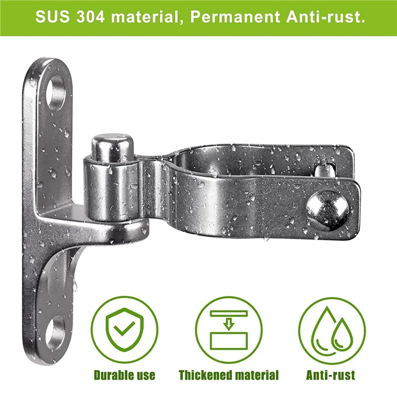 

【Flash Deal】New 4-Pack Wall Mount Gate Hinge 1-3/8Inch Farm Gate Hinge, 304 Stainless Steel Tube Gate Hinge, Fence Hinge