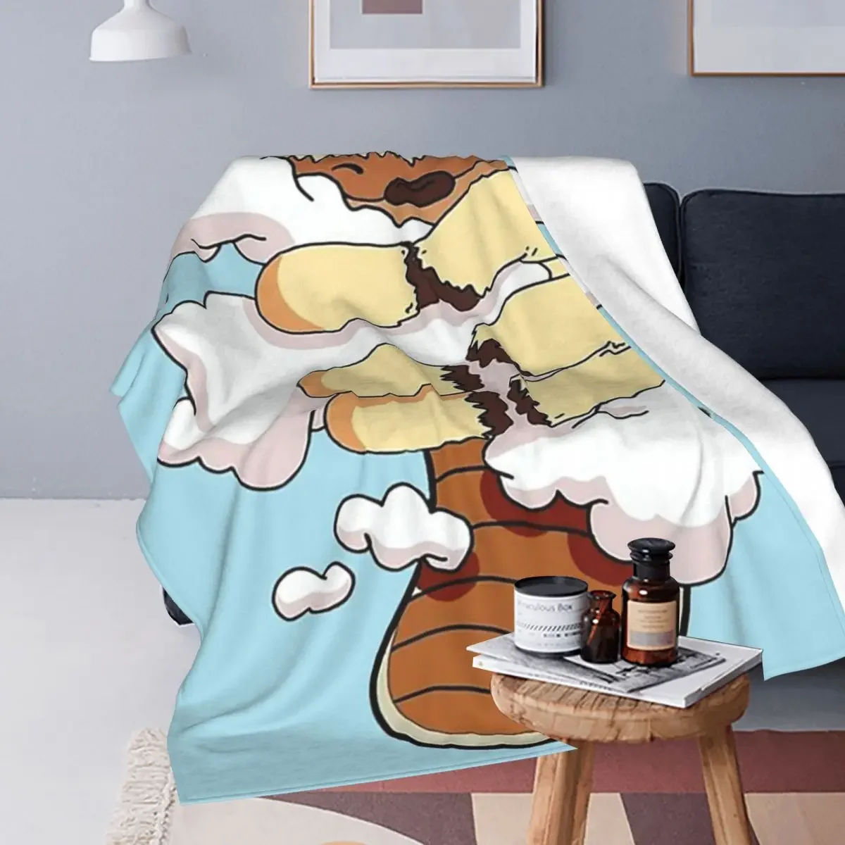 Appa With Clouds, Avatar The Last Airbender Blankets Soft Warm Flannel Throw Blanket Bedding for Bed Living room Home Sofa