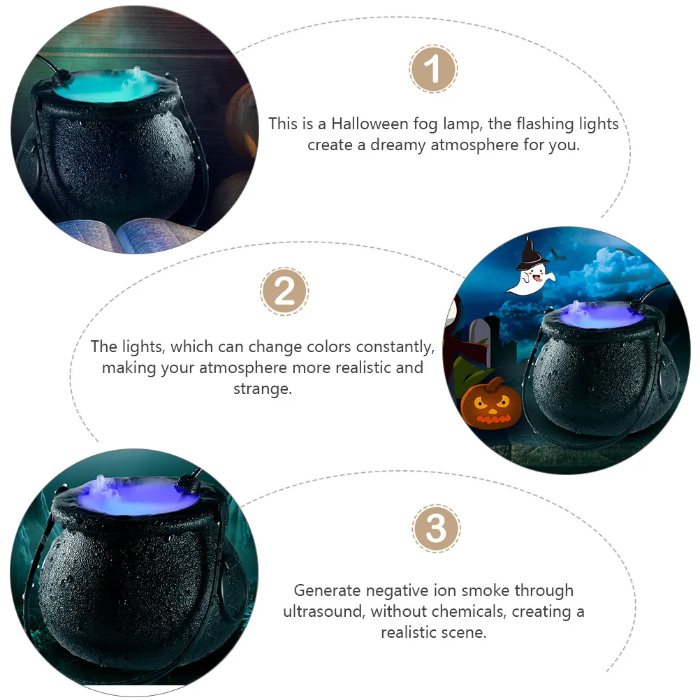 Mist Maker Halloween Fog Lamp Color Changing Spraying Machine Night Lamp Realistic Waterproof Fog Machine Party Prop Eu Plug