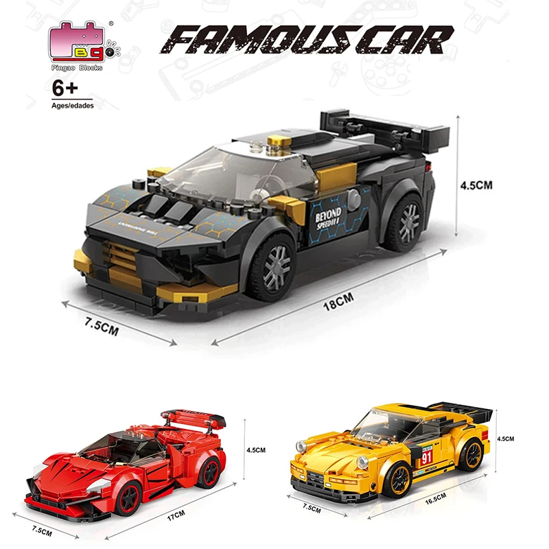 Ensemble de blocs de construction de supercar de course de la série Speed, modèle MOC, cadeaux de Noël, jouets pour enfants