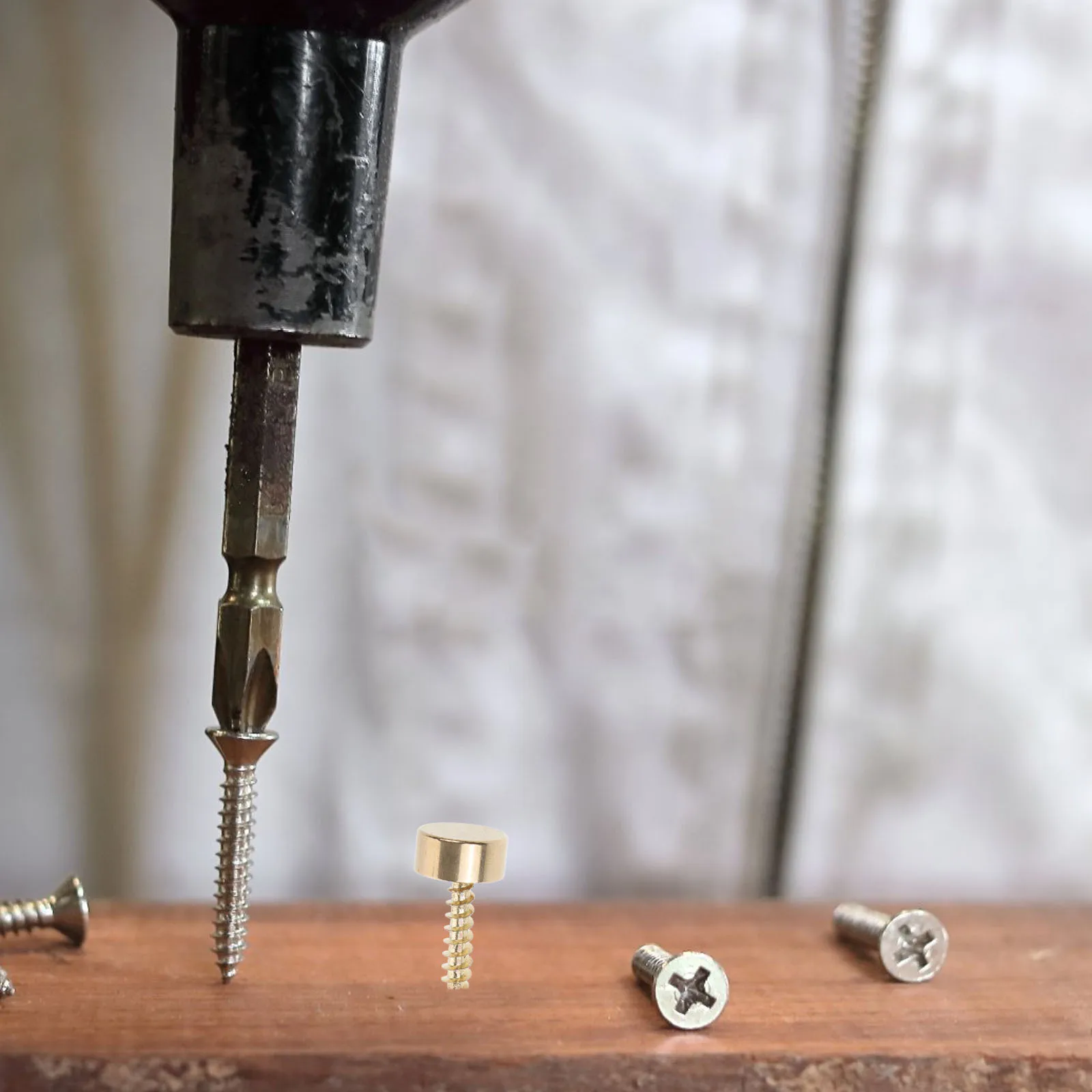 8Pcs Copper Decorative Screw Caps Curved Design Mirror Screws for Upholstery Home Renovation Decorative Screw Caps