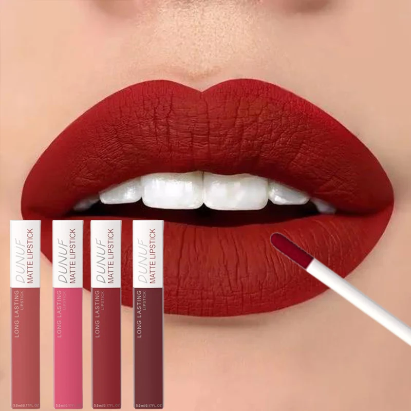 4 stks/set Langdurige Matte Lipgloss Niet Kleverige Waterdichte Cup Proof Perfect Voor Dagelijks En Glam Make-up