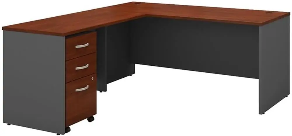 Series C 66W L Shaped Desk with Drawers in Hansen Cherry - Engineered Wood corner desk  office desk office furniture