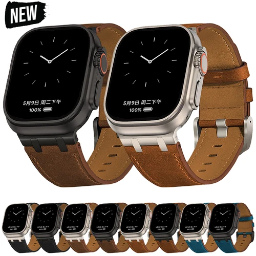Correa De Cuero Para Apple Watch Ultra 2 49Mm Serie 10 46Mm