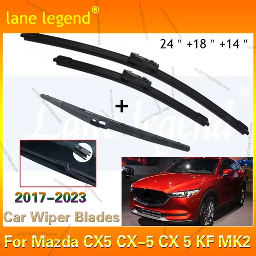 Imagen 1 del producto Juego de limpiaparabrisas para Mazda CX5 CX-5 CX 5 KF MK2, limpiaparabrisas delantero y trasero, ventana 2017 2018 2019 2020 2021 2022 2023