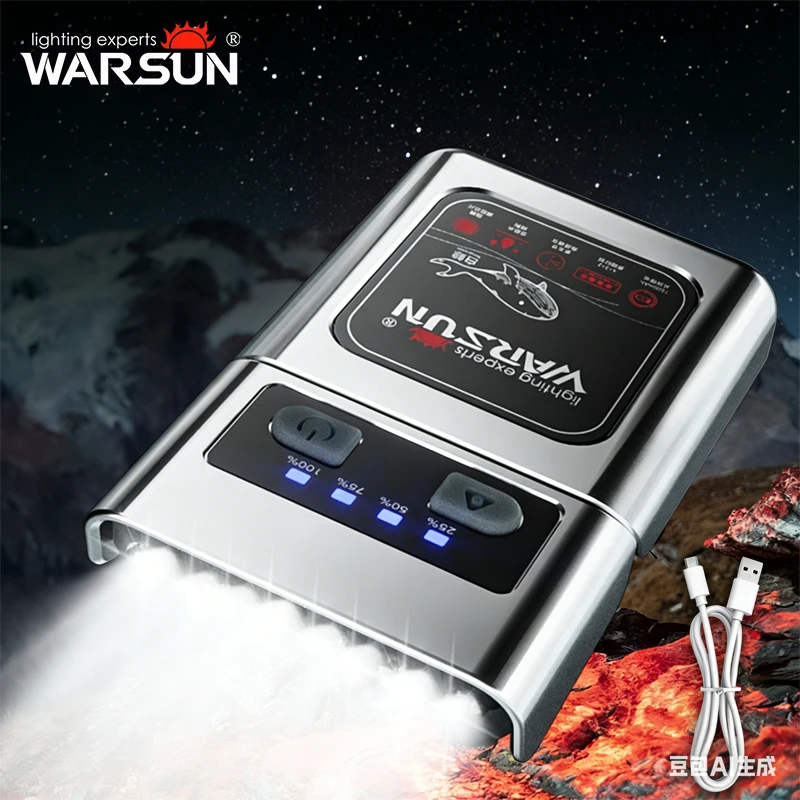 

Warsun M19 Powerful Long Range LED Headlamp Headlight Type-C Rechargeable Flashlight High Power Outdoor Head Lamp Fishing Light