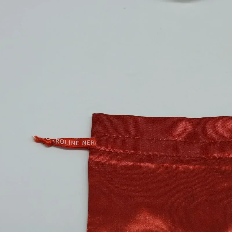 شعار مخصص حقيبة التعبئة والتغليف الساتان عذراء الشعر الملابس تخزين المنزل خرز للمجوهرات كيس التغليف الأحمر 50 قطعة/الوحدة #5