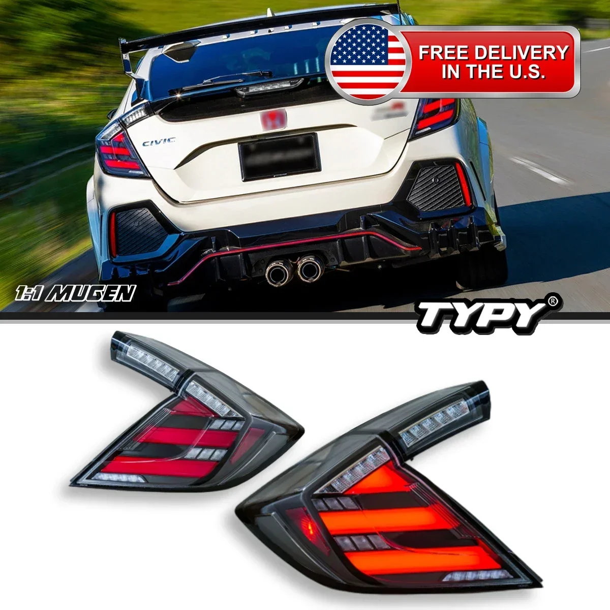 

TYPY Car Lights For Honda Civic 10th 2016-2021 Taillight LED Projetor Tail Lamp Daytime Running Light Automotive Accessories