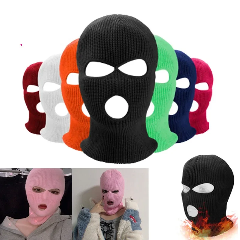 

Y2K Hip Hop Knitted Beanies Hat for Men Women Full Face Ski Mask Winter Warm Balaclava Cap Halloween Party Cosplay Performance