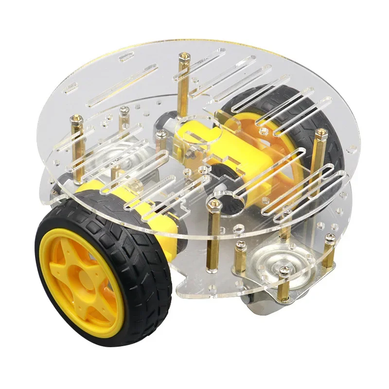 RT-4 2WD Round Smart Car Kit Tracking Strong Magnetic Motor Car Robot DIY Chassis for Educational Learning