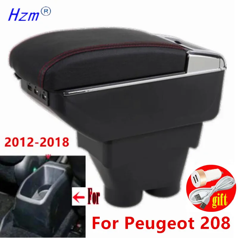 For Peugeot 208 Armrest Box For Peugeot 208 2012-2018 Interior Central Storage box Dedicated Retrofit Car Accessories