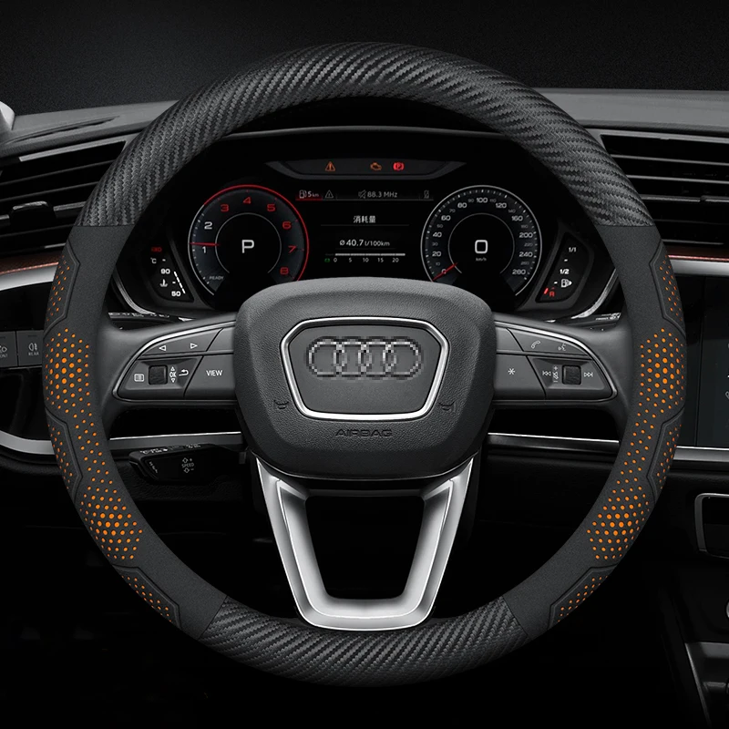 

Car Steering Wheel Cover For Audi ABT A1 A2 A3 A4 A5 A6 A7 A8 Q2 Q3 Q4 Q5 Q7 Q8 RS3 RS4 RS5 RS6 S3 S4 S5 S6 TT Auto Accessories