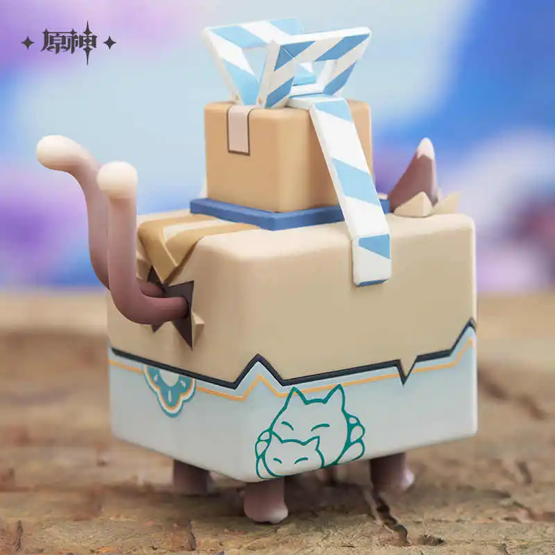 Official Original Genshin Impact Kirara Cat Box Courier PVC Action Anime Figure Figurines Accessories Props Game Toy For Kid Gif