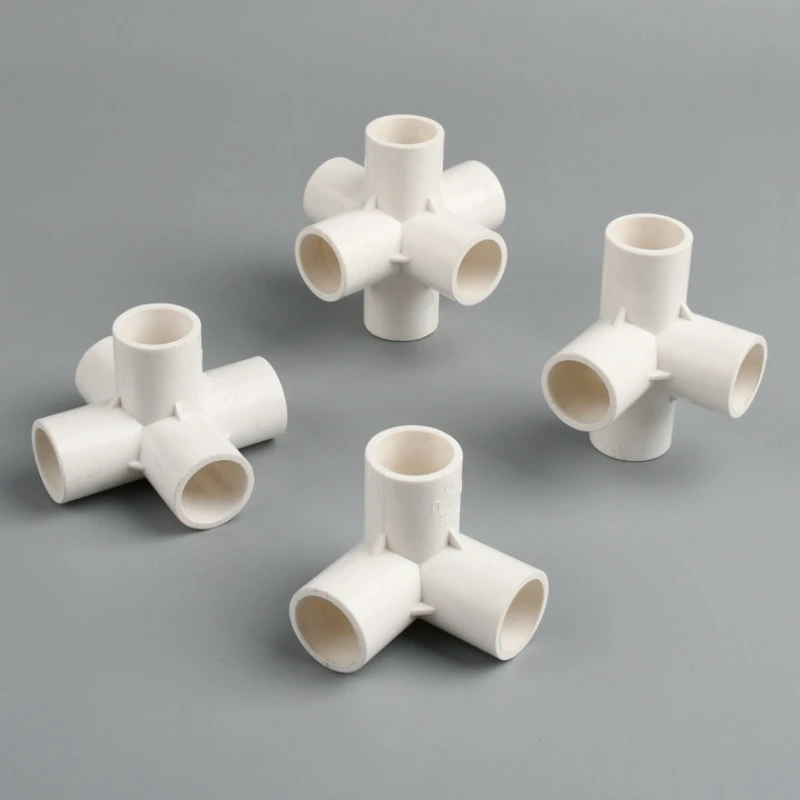 16/20/25/32/40/50mm White PVC Pipe Fittings 3-dimensional Connectors 4/5/6-ways Garden Irrigation Water Pipe Joints Aquarium DIY