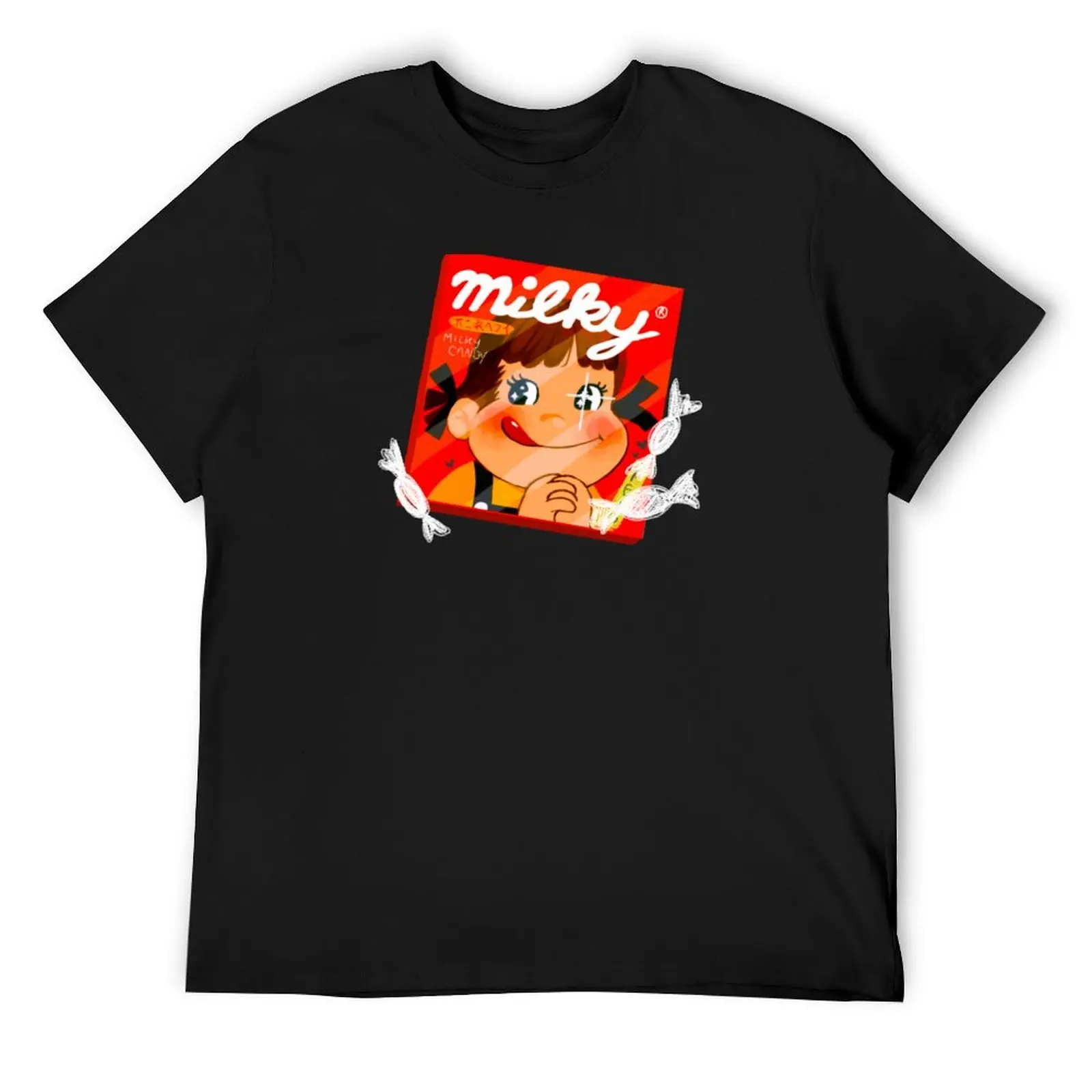 

Peko - Milky T-Shirt quick drying Blouse graphic t shirt vintage mens clothing