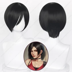 Ada Wong Cosplay Wig Women 32cm Black Short Hair Heat Resistant Synthetic Wigs Halloween Carnival Wigs